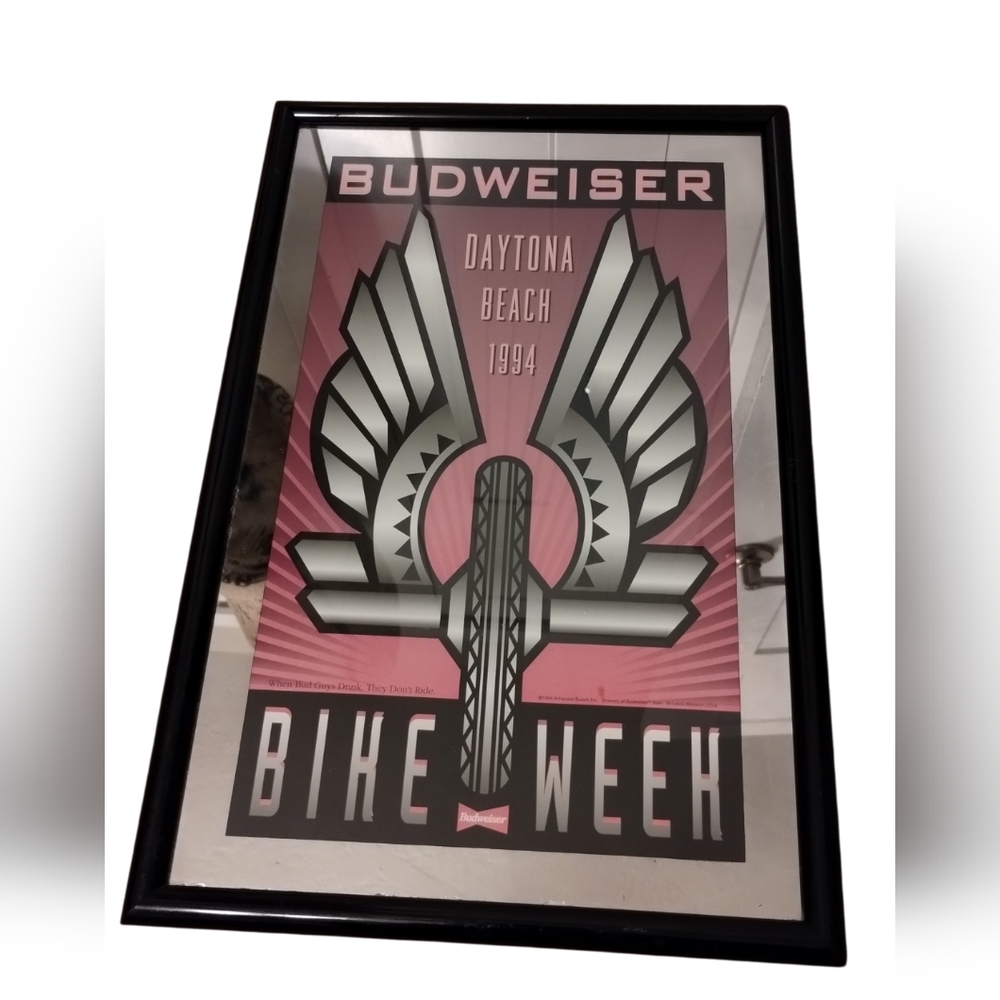 Vintage 1994 Budweiser Bike Week Mirror